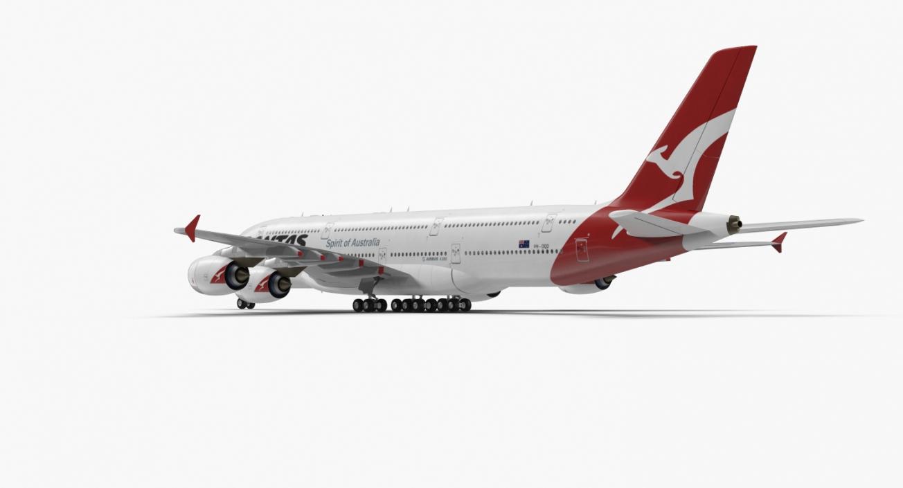 3D Airbus A380-1000 Qantas model